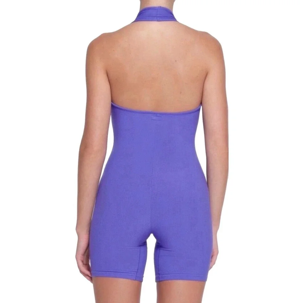 Skims Soft Lounge Plunge Halter Bodysuit - NEW - Tanzanite - XL